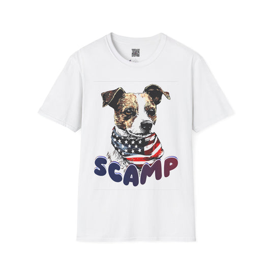 Scamp Funny Dog T-Shirt - Patriotic Play