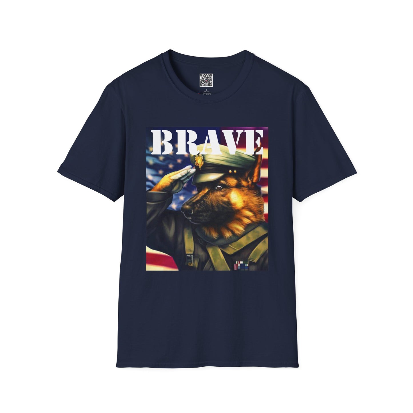 Brave Dog T-Shirt - Patriotic Pet Courage