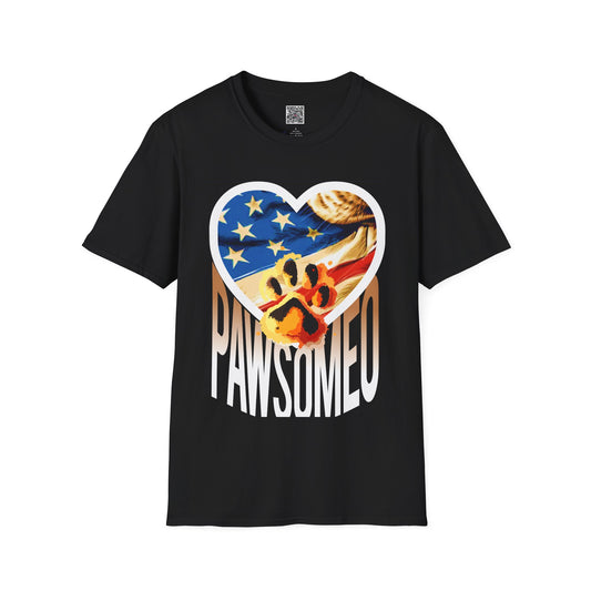 Pawsome Dog Lover Shirt - Patriotic Awesome Paw