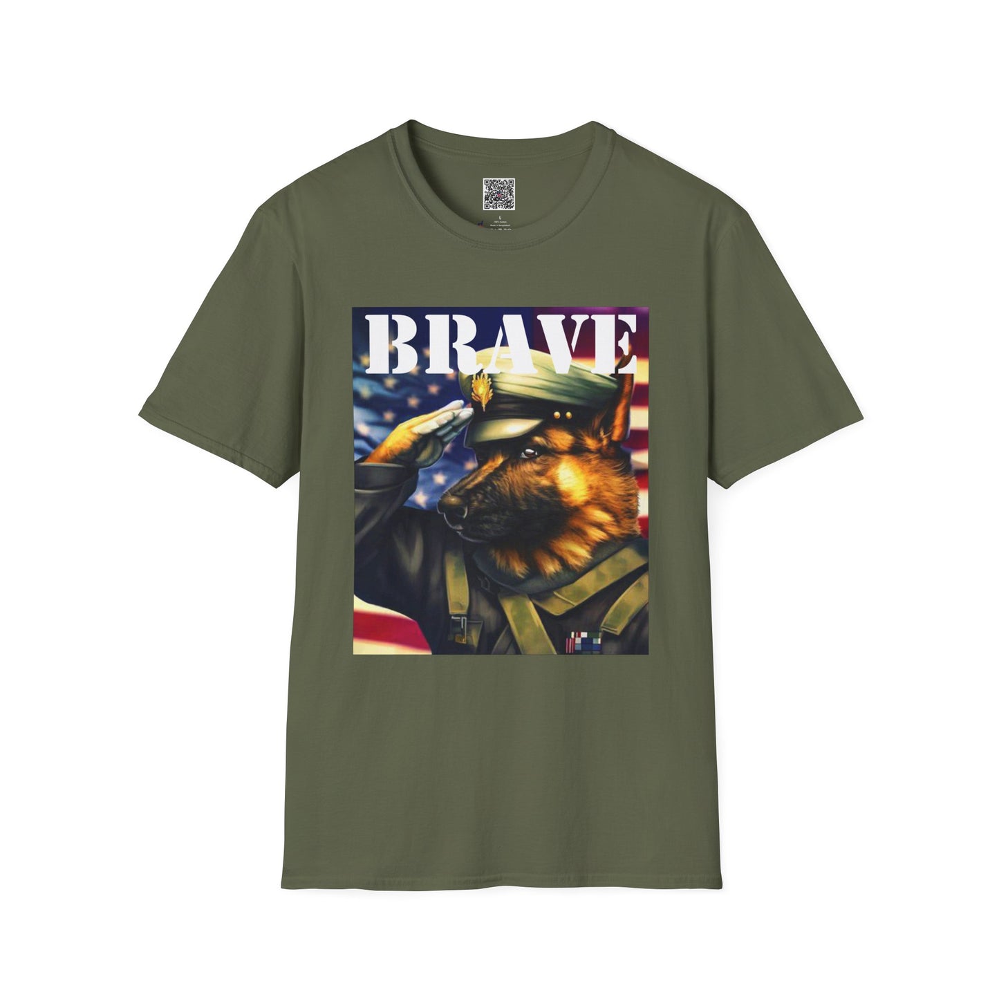 Brave Dog T-Shirt - Patriotic Pet Courage