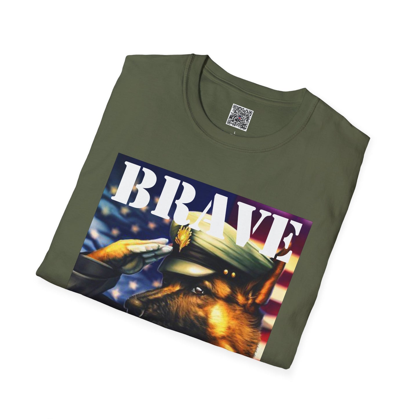 Brave Dog T-Shirt - Patriotic Pet Courage