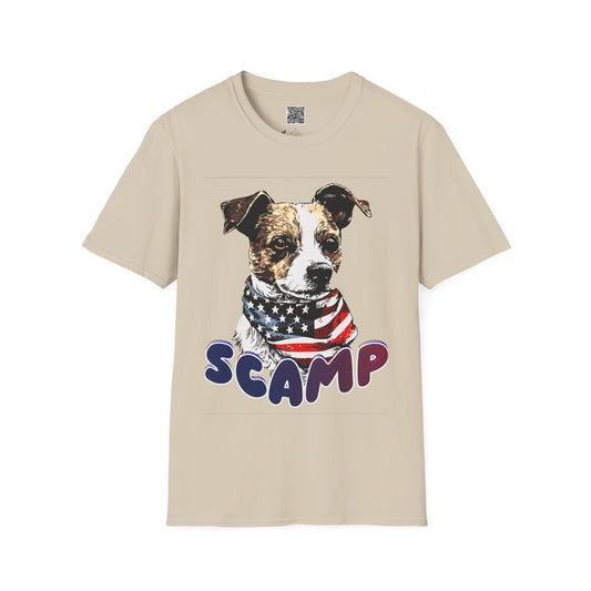 Scamp Funny Dog T-Shirt - Patriotic Play