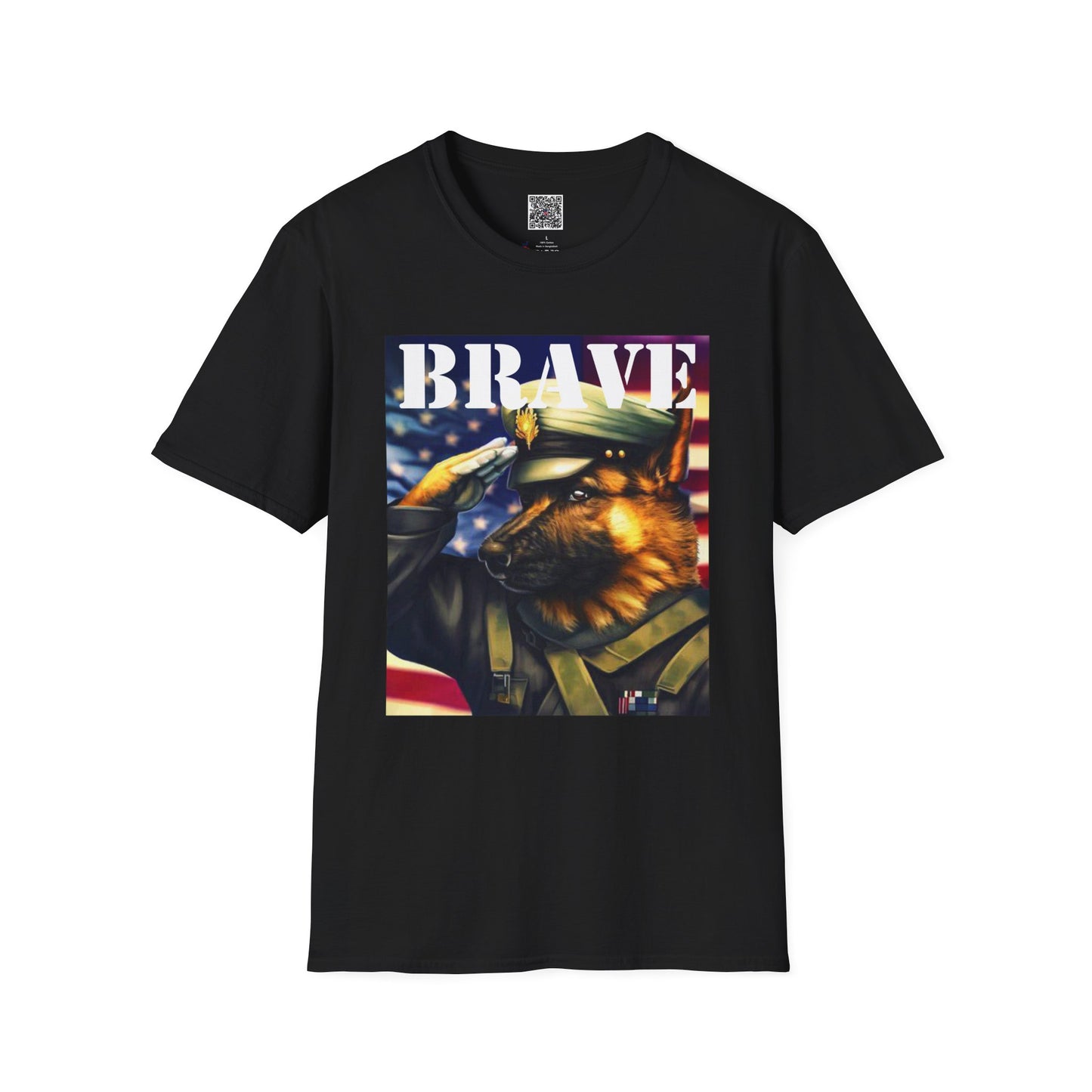 Brave Dog T-Shirt - Patriotic Pet Courage
